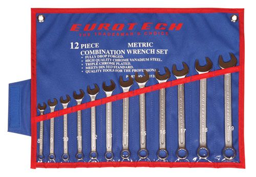 12Pc Metric Spanner Set CR-V Steel