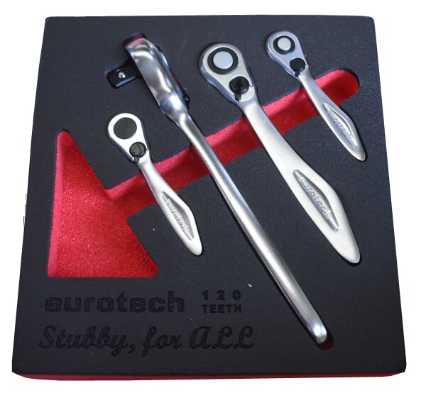 4Pc Stubby Type Ratchet Set