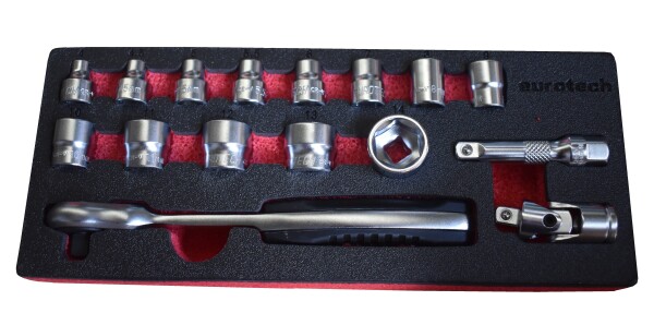 16Pc Metric 1/4"Dr Smart Profile Socket Set
