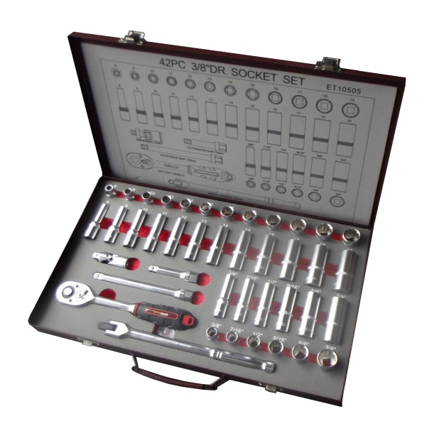 41Pc 3/8"Drive  AF/Metric Std & Deep Socket Set